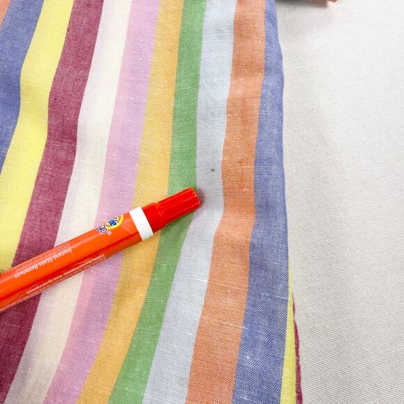 J Crew Women's Rainbow Pinstripe Linen Blend Dress Medium Petite - Picture 13 of 16